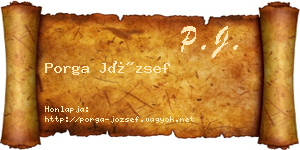 Porga József névjegykártya